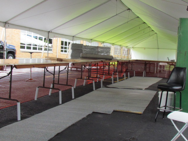 Unpacking the booth