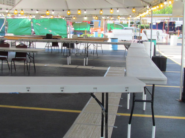 Unpacking the booth