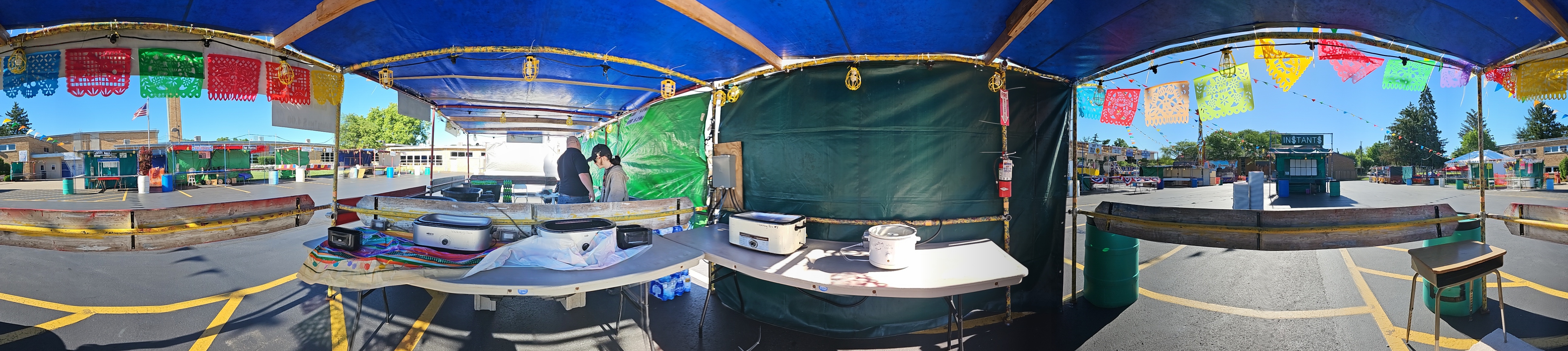 Unpacking the booth